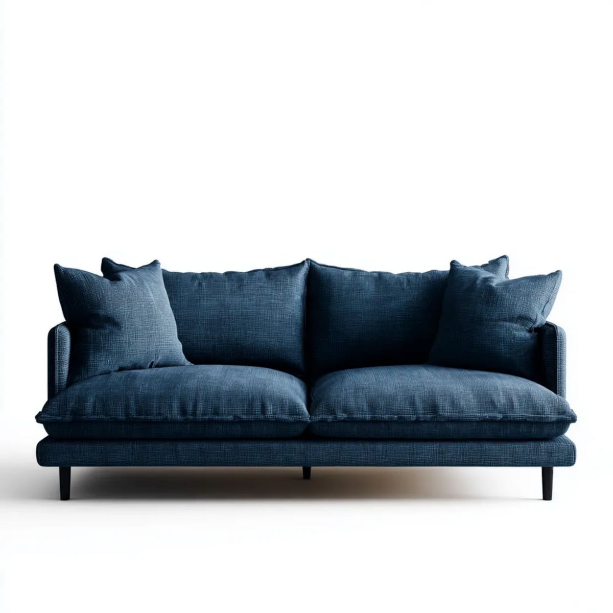 Sofa dwuosobowa granatowa z tapicerką poliestrową 190 × 90 × 85 cm
