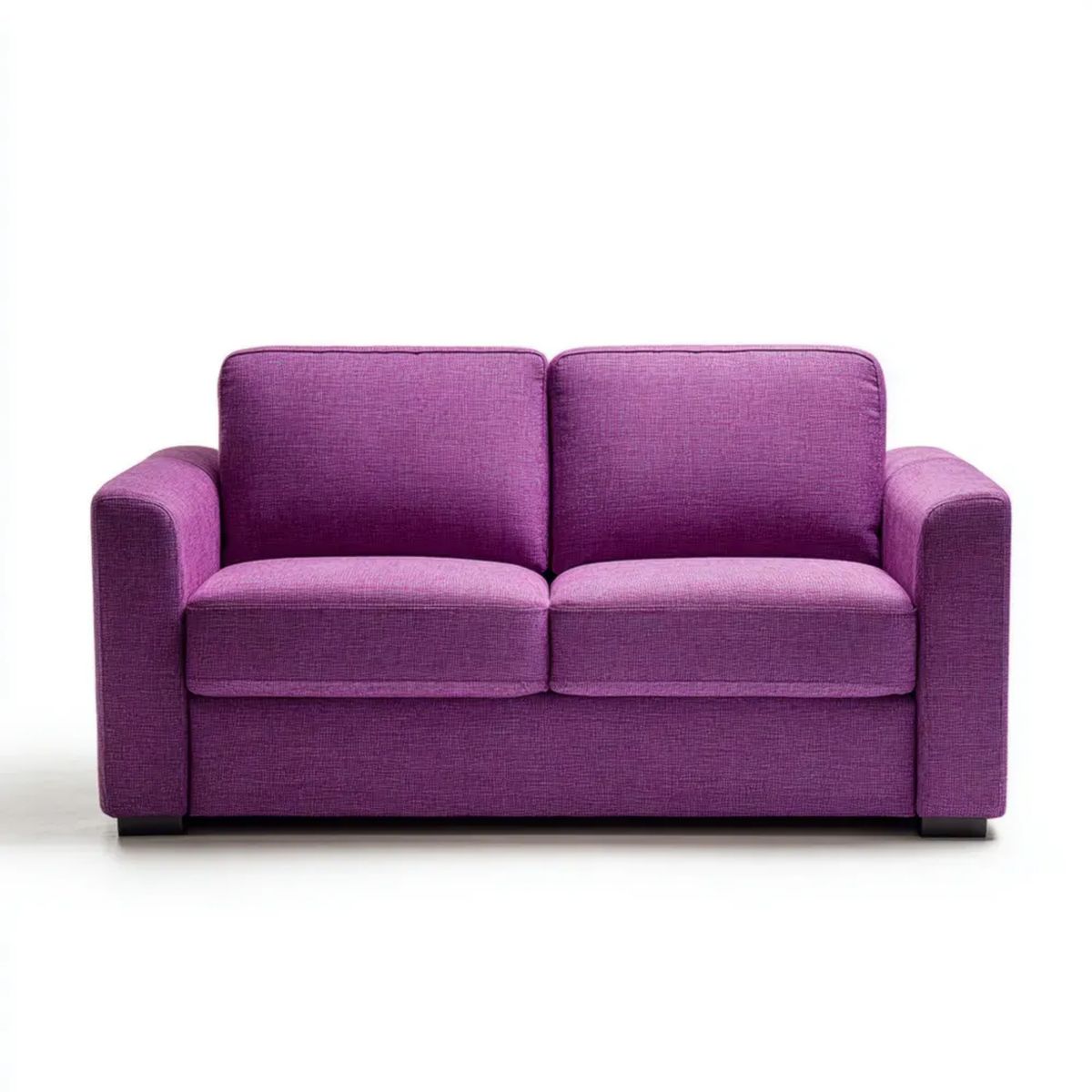 Fioletowa sofa dwuosobowa z tapicerką poliestrową 145 × 85 × 85 cm
