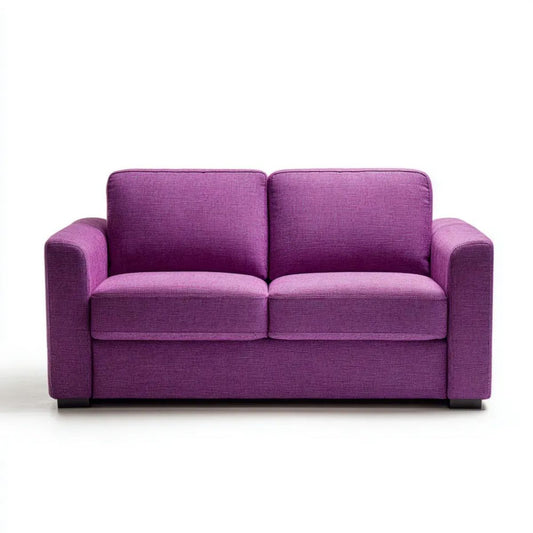 Fioletowa sofa dwuosobowa z tapicerką poliestrową 145 × 85 × 85 cm