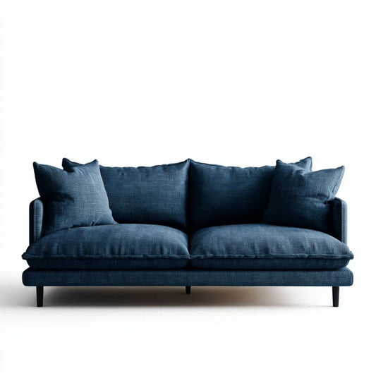 Sofa dwuosobowa granatowa z tapicerką poliestrową 190 × 90 × 85 cm